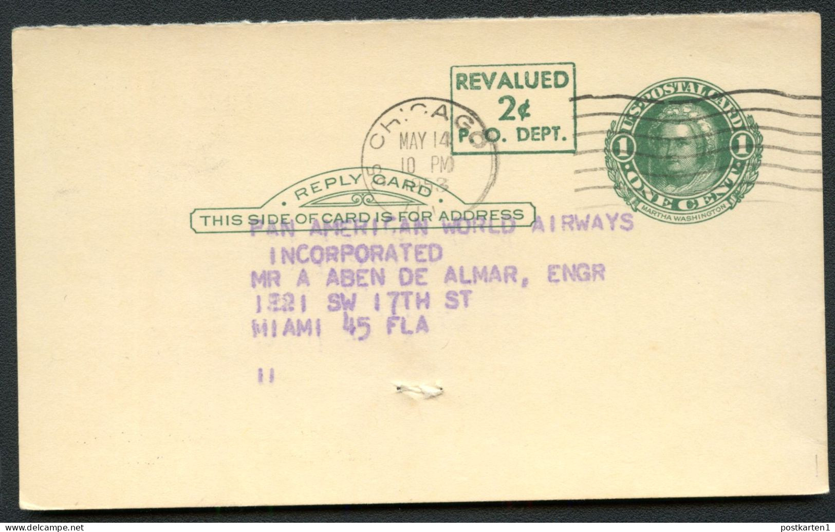 UY15r Reply Card Chicago IL ADVERTISED ELECTRONIC EQUIPMENT 1953 - 1941-60