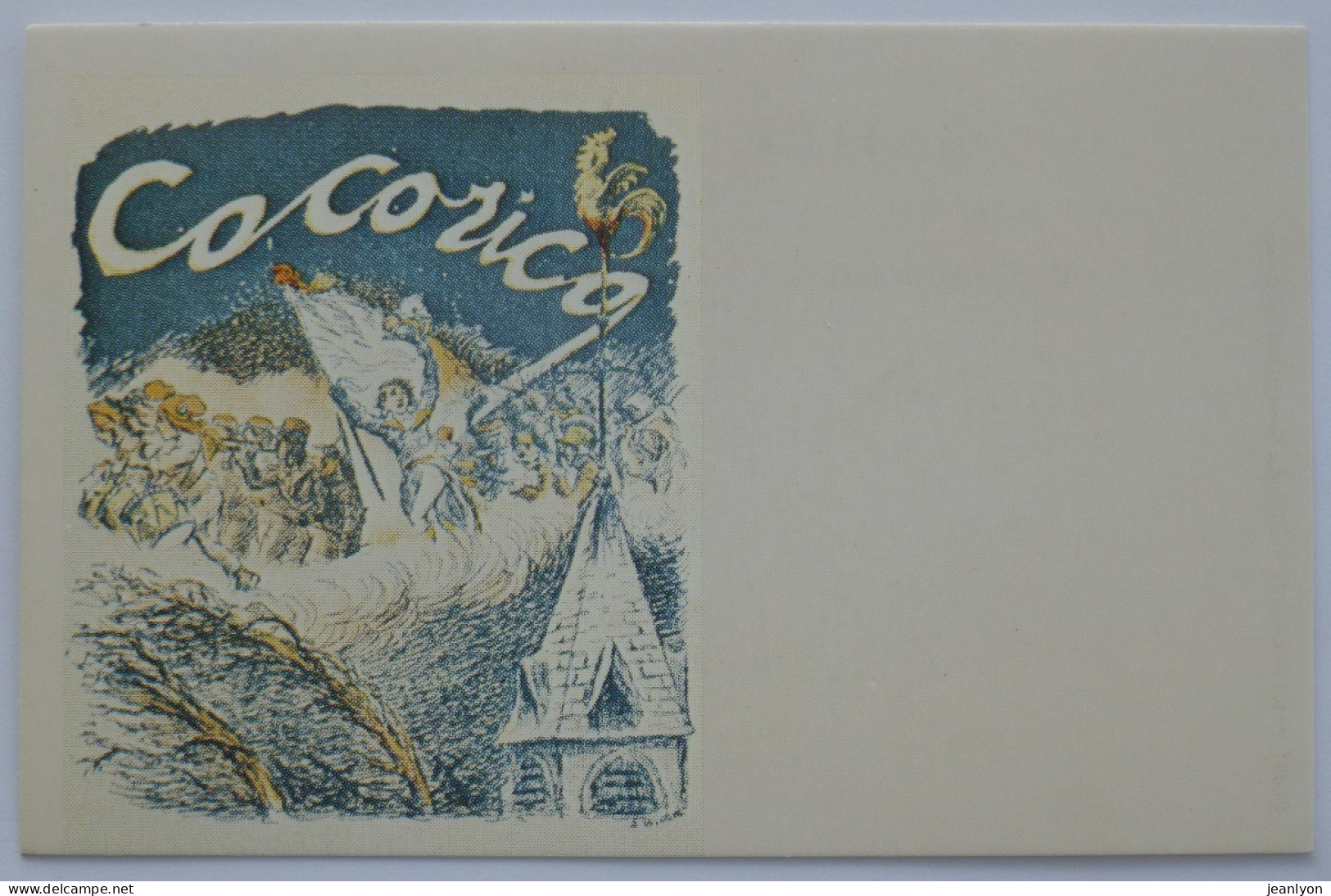 COCORICO - Coq Sur Girouette - Illustrateur Wilette - Carte Postale Moderne Reproduction Illustration Ancienne - Wilette