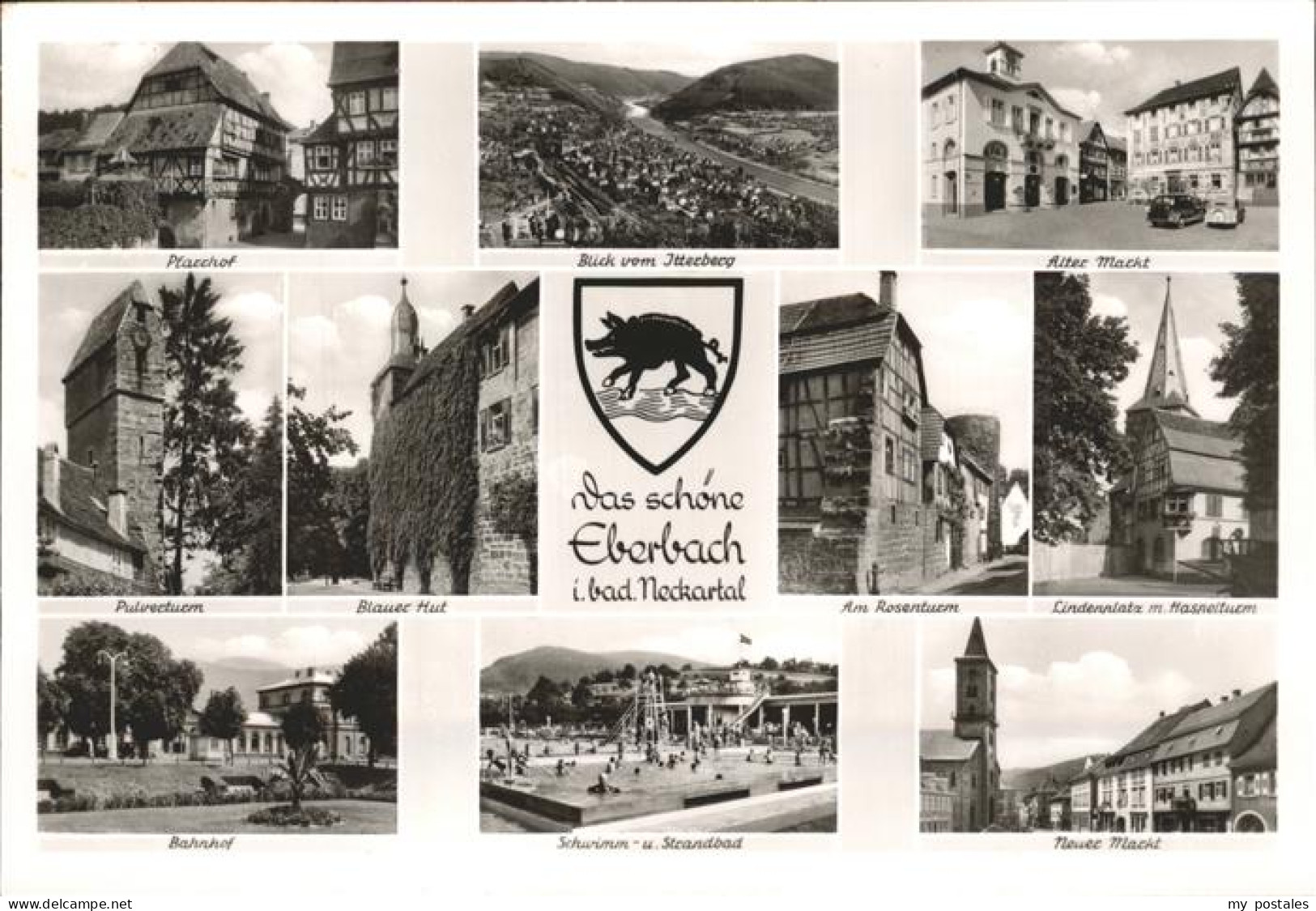 41258486 Eberbach Neckar Lindenplatz Haspelturm Markt Pulverturm Pfarrhof Bromba - Eberbach