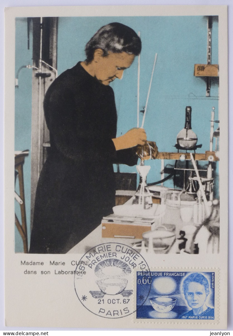 MARIE CURIE - Laboratoire / Prix Nobel De Physique - Carte Philatélique - Nobel Prize Laureates