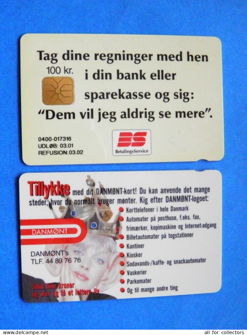 CHIP Phonecard Denmark Danmont Tillykke A Woman With A Crown Bs Betalings Service 100 Kroner 03.02 - Denmark