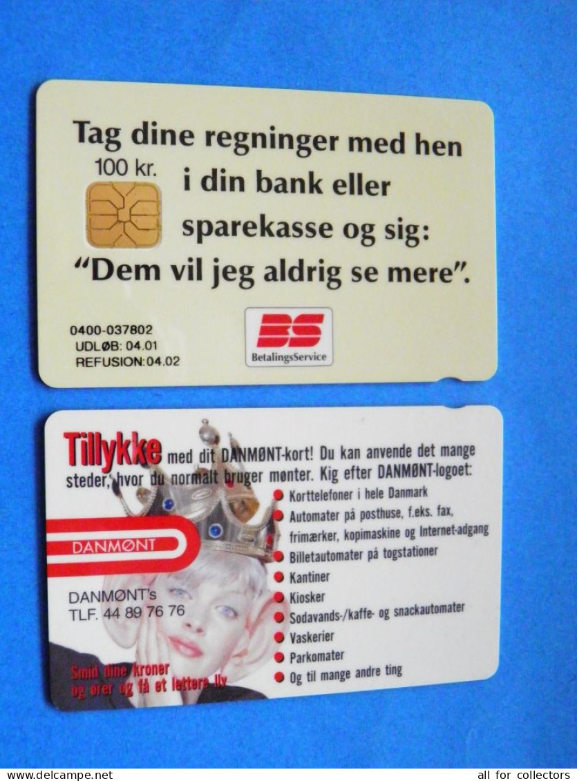 CHIP Phonecard Denmark Danmont Tillykke A Woman With A Crown Bs Betalings Service 100 Kroner 04.02 - Dänemark