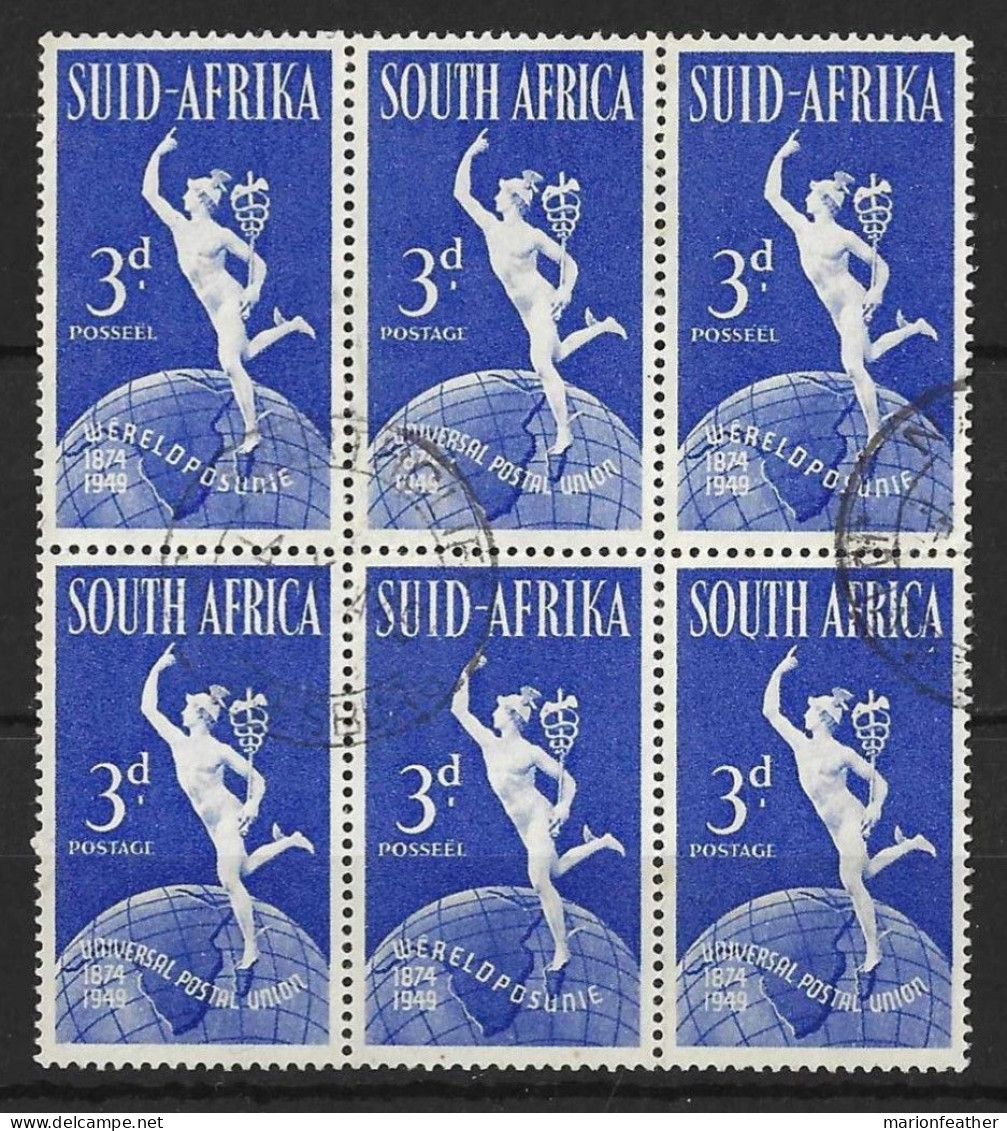 SOUTH AFRICA....KING GEORGE VI..(1936-52..)...BLOCK OF 6......SG130......CDS....VFU.. - Hojas Bloque