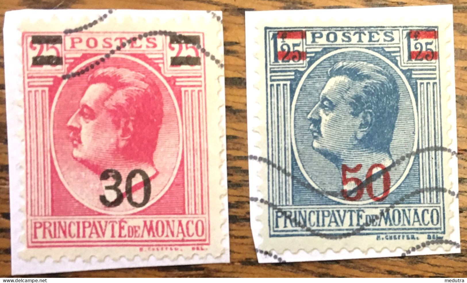 Monaco 1926 (Louis II) : 104  108 (oblitérés) - Usati