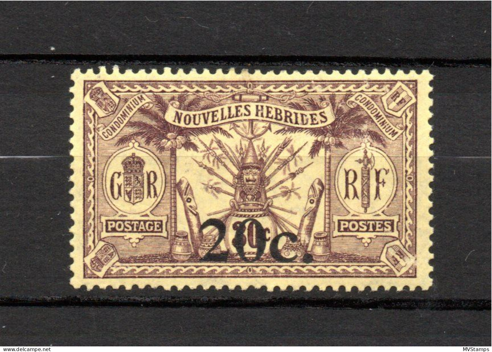 New Hebrides 1920 Old Overprintes Definitive Stamp (Michel 71 I) Nice MLH - Ungebraucht