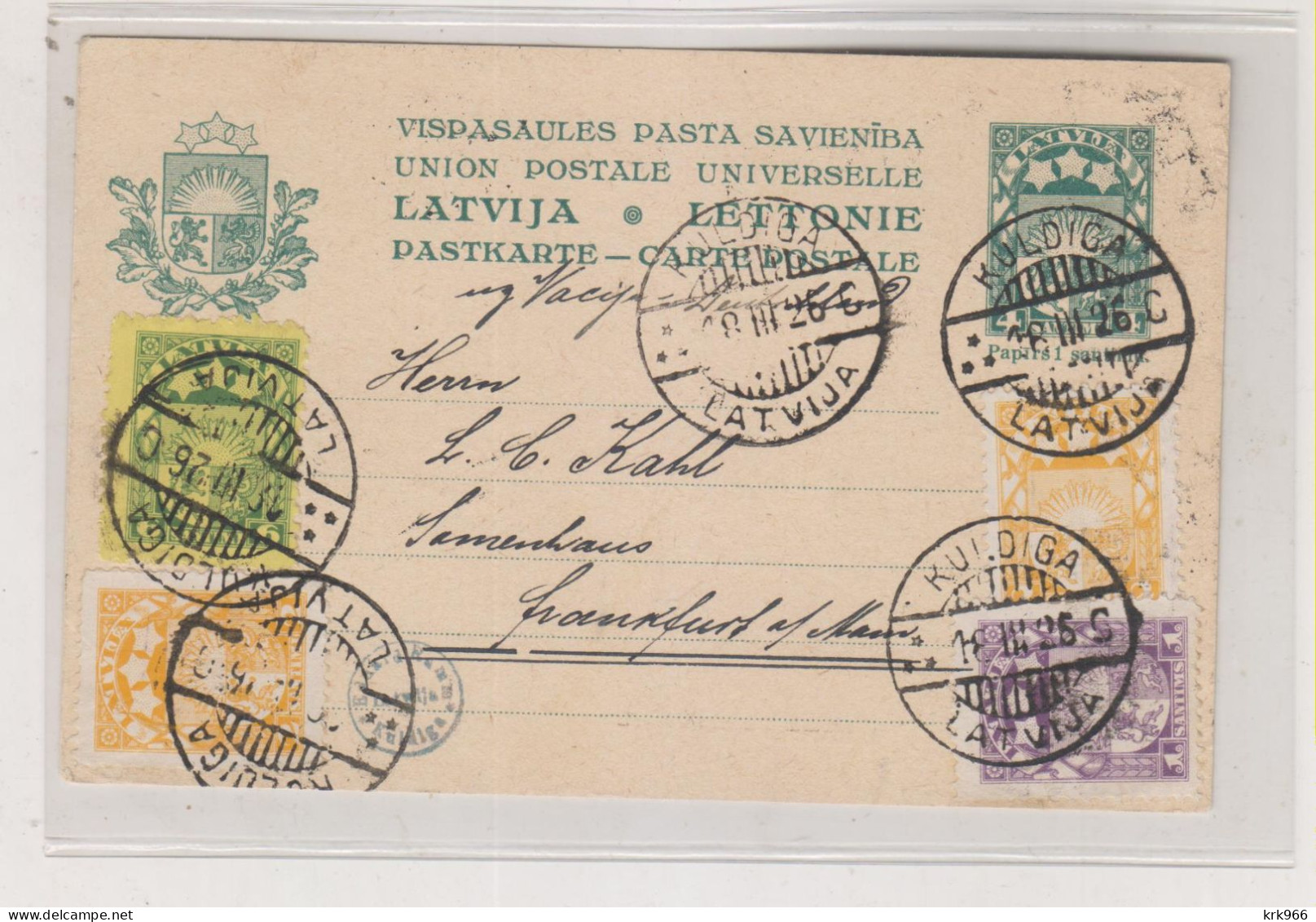 LATVIA KULDIGA  1926 Nice Postal Stationery To Germany - Lettland