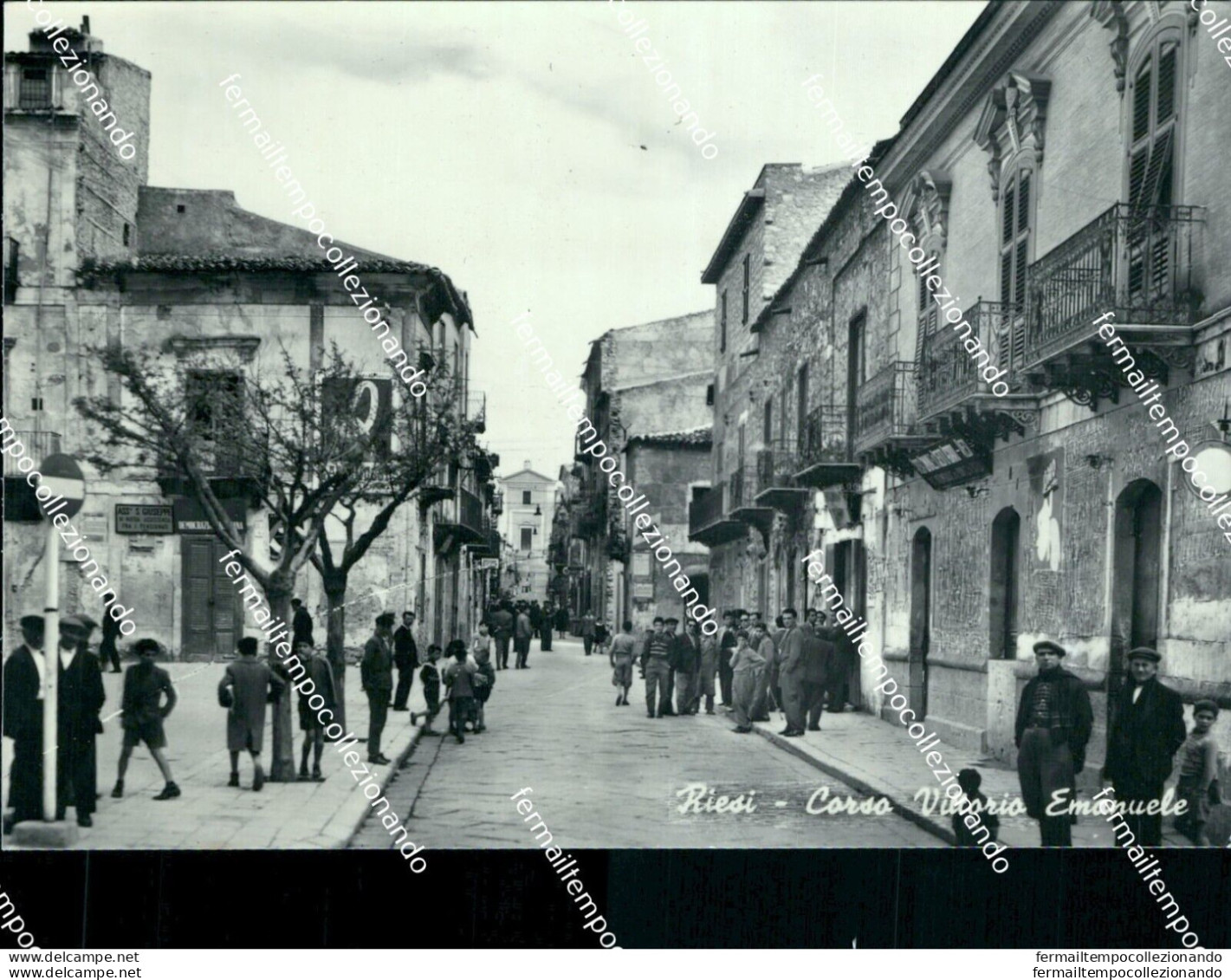 Cd120 Cartolina Riesi Corso Vittorio Emanuele Provincia Di Caltanissetta Sicilia - Caltanissetta