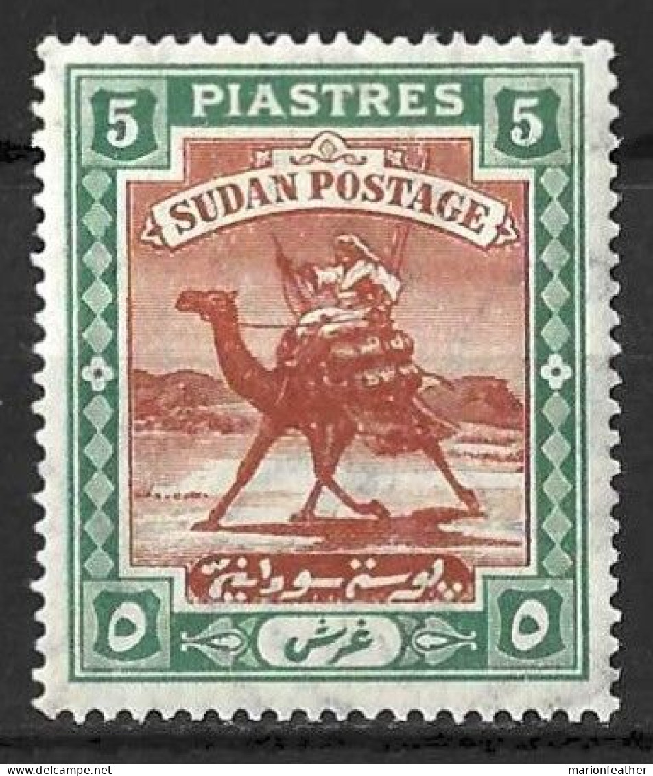 SUDAN...KING EDWARD VII..(1901-10..)....CAMEL.....5pi.......SG27.....ORDENARY PAPER......(CAT.VAL.£42..)........MH... - Soudan (...-1951)