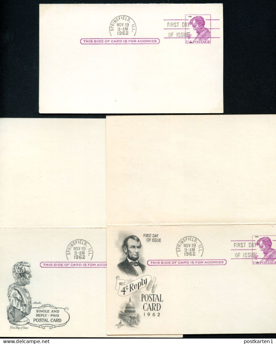 UY18 3 Postal Cards With Reply FDC 1962 - 1961-80