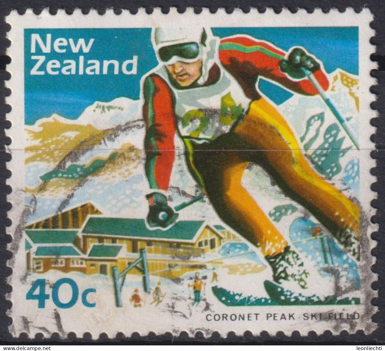 1984 Neuseeland ° Mi:NZ 898, Sn:NZ 800, Yt:NZ 868, Coronet Peak Ski Field - Gebruikt