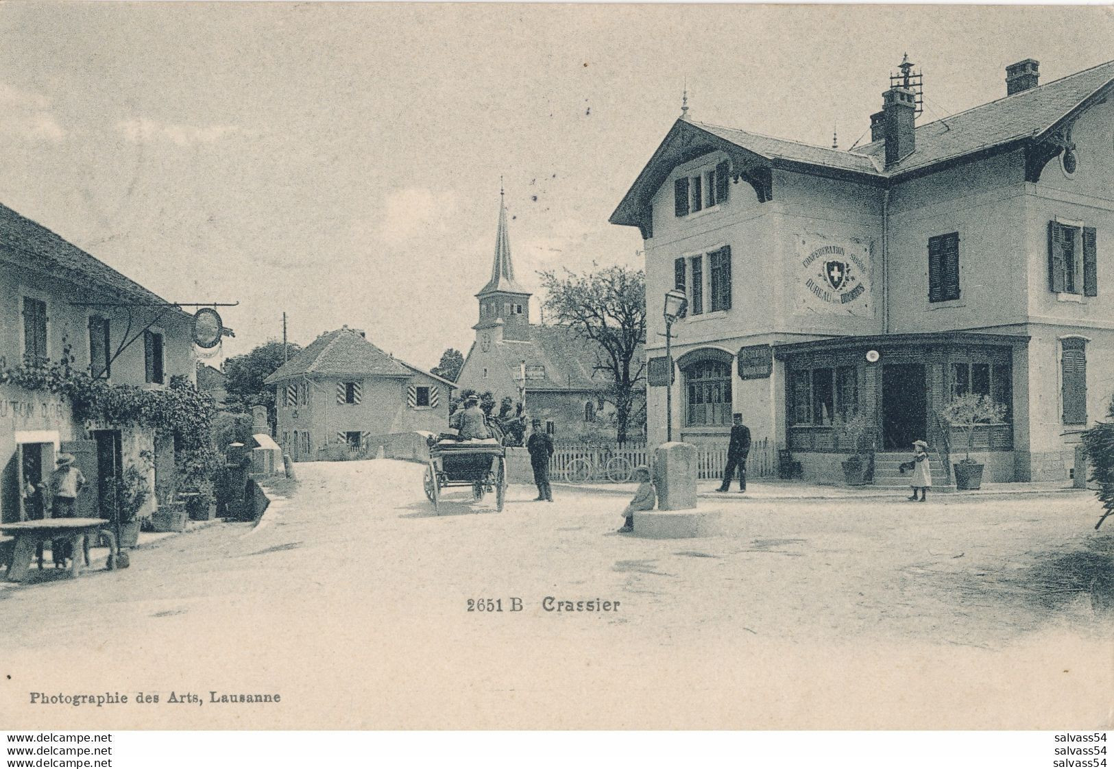 SUISSE - SVIZZERA - SCHWEIZ - CRASSIER - Douanes Avec Divonne-les-Bains (1907 - Animée !!) - Crassier