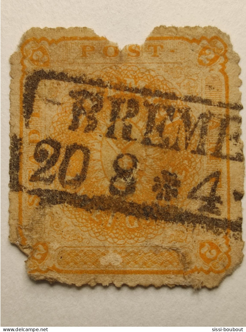 ALLEMAGNE - Anciens états - BREME - Année 1861-64 - N°5 - 2g Orange - Belle Oblitération (BREME 20-8-4) - Bremen