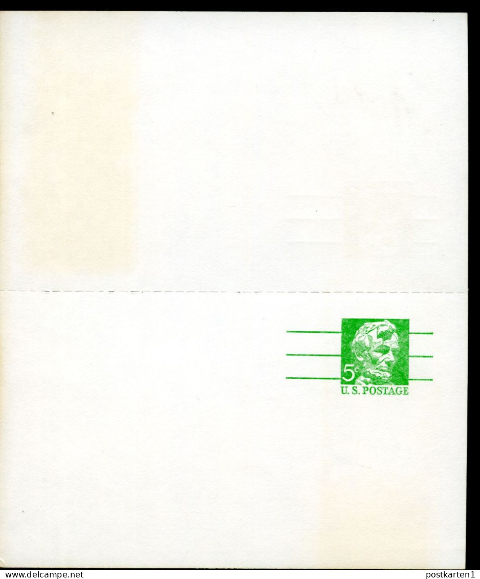 UY21 Postal Card With Reply Unfolded Mint 1968 - 1961-80