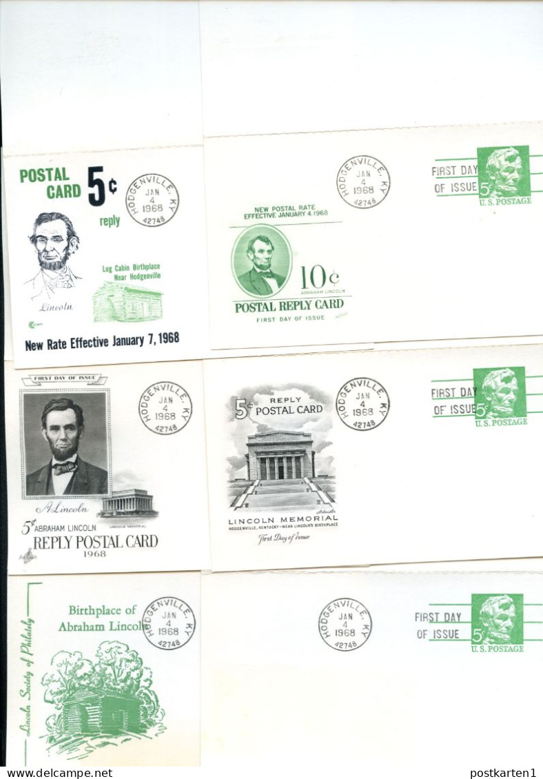 UY21 6 Postal Cards With Reply FDC 1968 - 1961-80