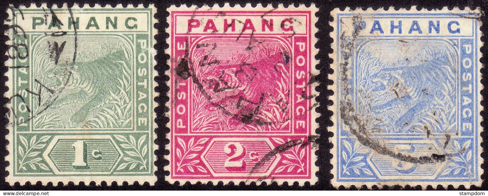 PAHANG 1892 1c-5c W.CA Sc#11-13 USED @TA351 - Pahang