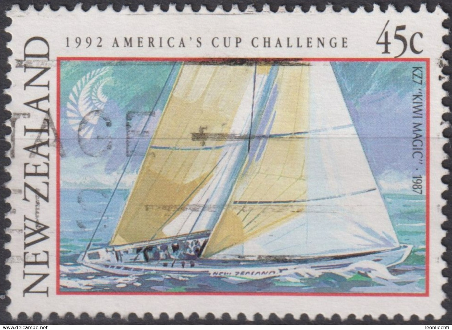 1992 Neuseeland ° Mi:NZ 1211, Sn:NZ 1085, Yt:NZ 1155, Kiwi Magic, 1992 Americas Cup Challenge - Gebraucht