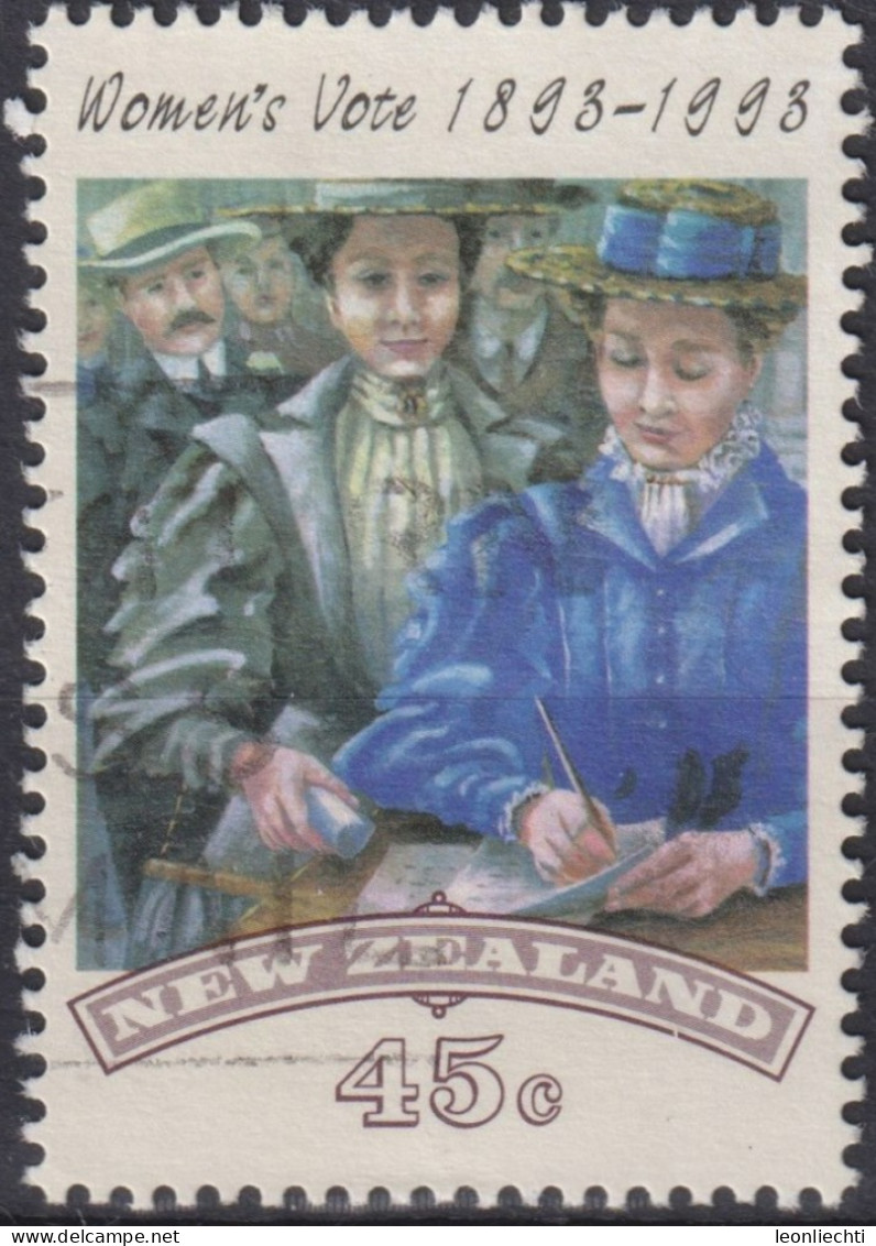 1993 Neuseeland ° Mi:NZ 1279, Sn:NZ 1151, Yt:NZ 1223, First Vote, Centenary Of Women's Suffrage - Used Stamps