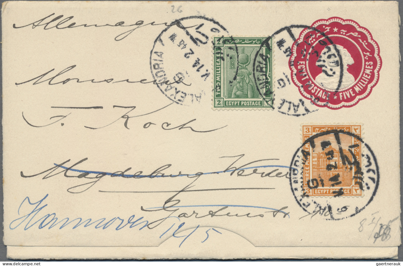 Egypt - Postal Stationery: 1879/1920's: 36 Postal Stationery Cards, Envelopes Et - Other & Unclassified