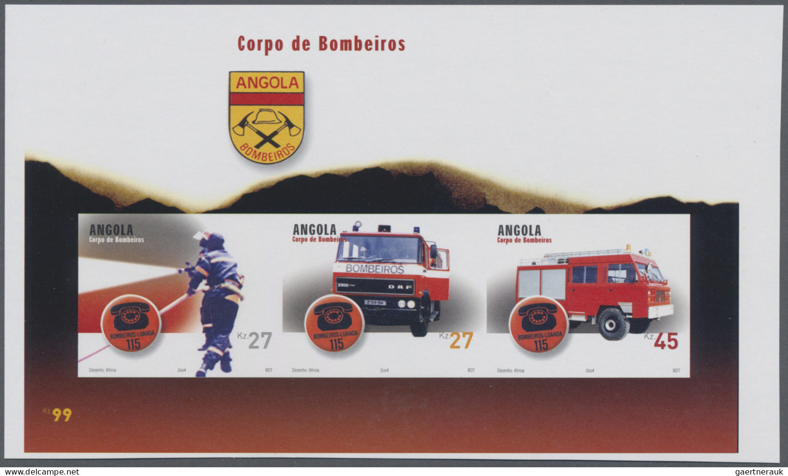 Angola: 2003/2004. Collection Containing 47 IMPERFORATE Stamps (inclusive Some S - Angola