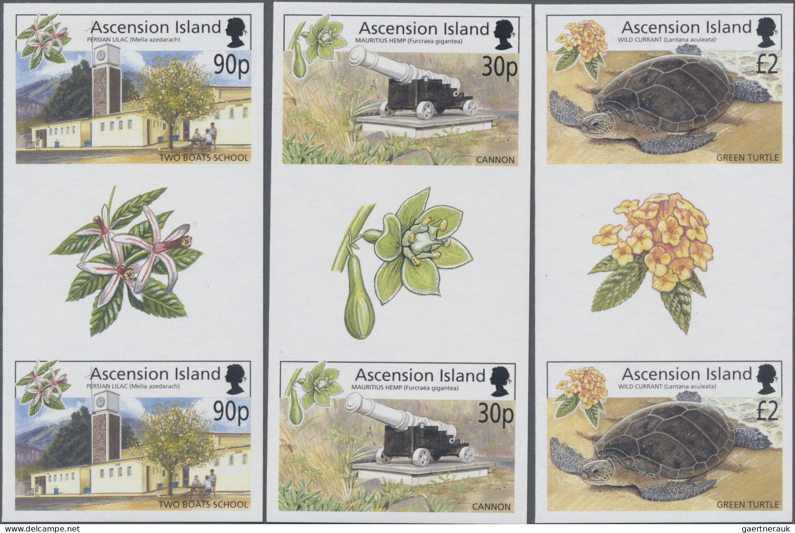 Ascension: 2001/2013. Collection containing 76 IMPERFORATE stamps (inclusive som