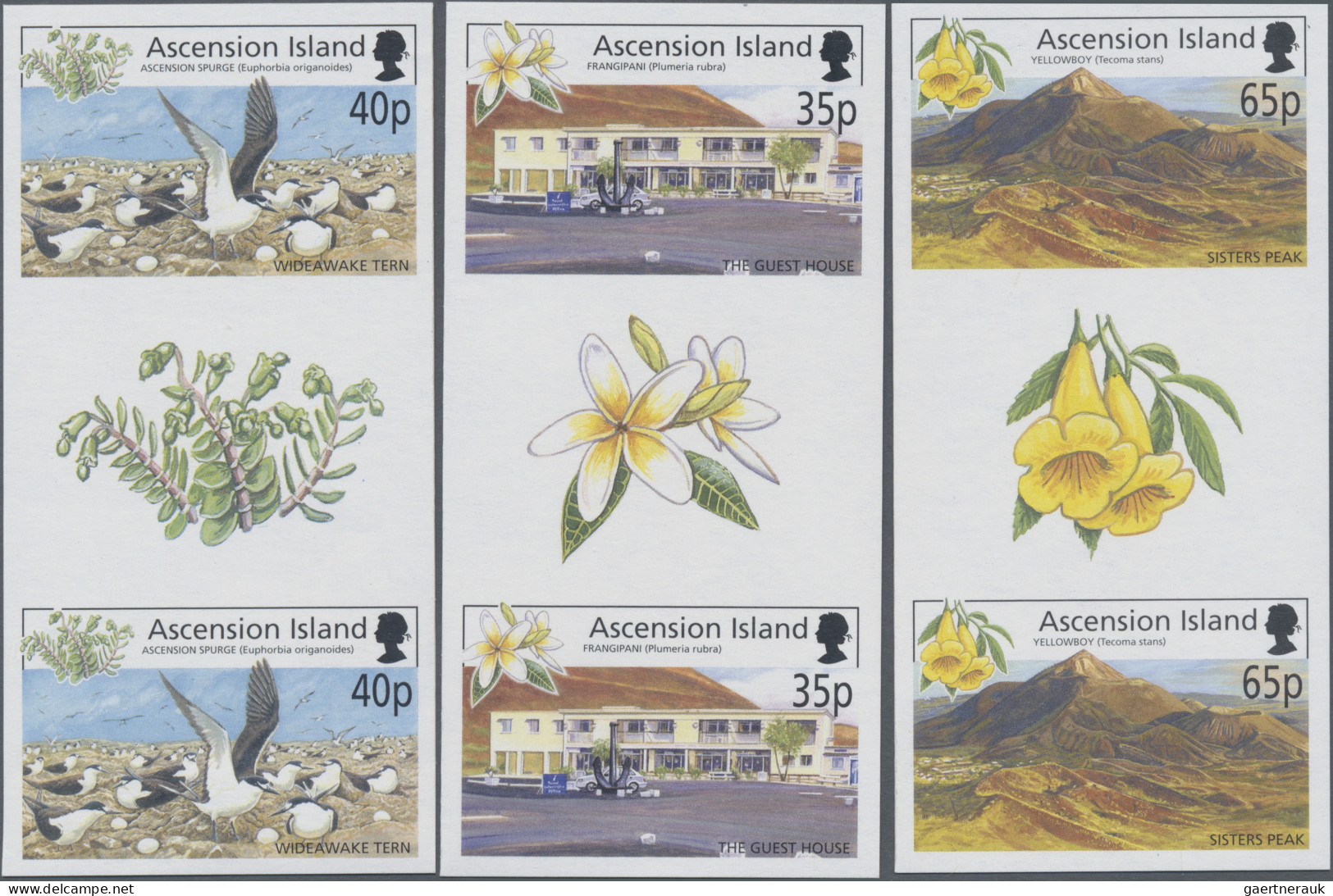 Ascension: 2001/2013. Collection containing 76 IMPERFORATE stamps (inclusive som