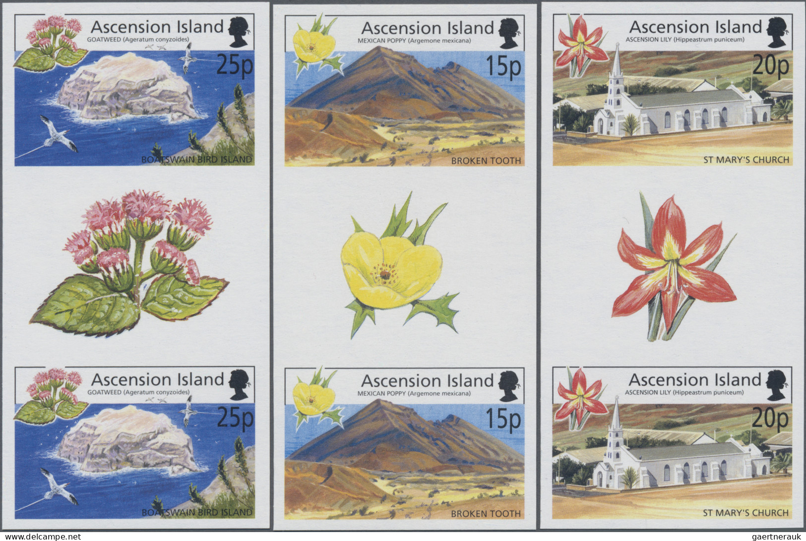 Ascension: 2001/2013. Collection containing 76 IMPERFORATE stamps (inclusive som