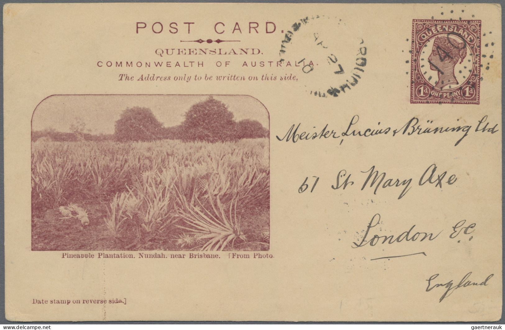 Queensland - Postal Stationery: 1906, Pictorial Issue With 'POST CARD' At Top Me - Brieven En Documenten