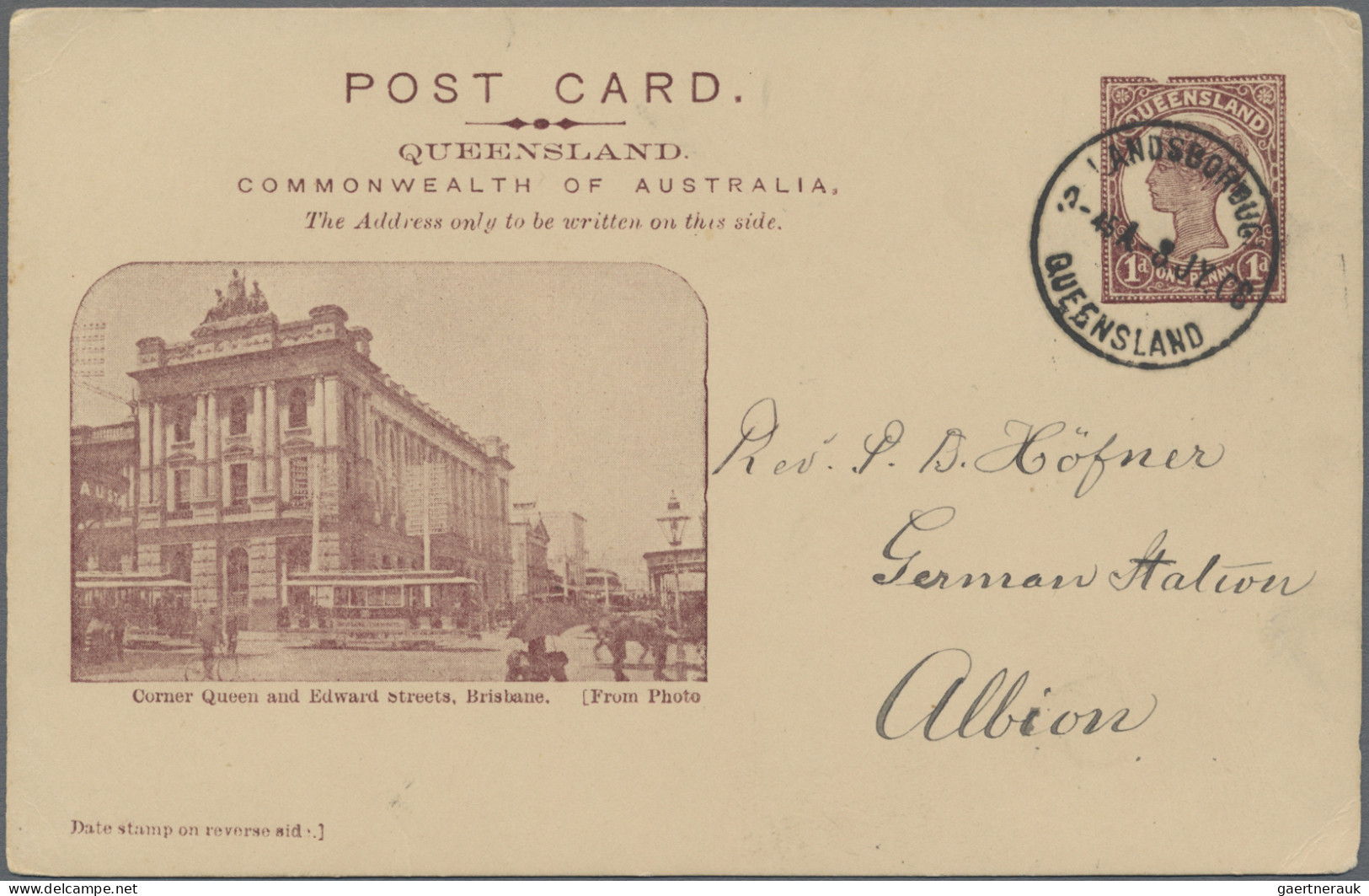Queensland - postal stationery: 1906, Pictorial Issue with 'POST CARD' at Top Me