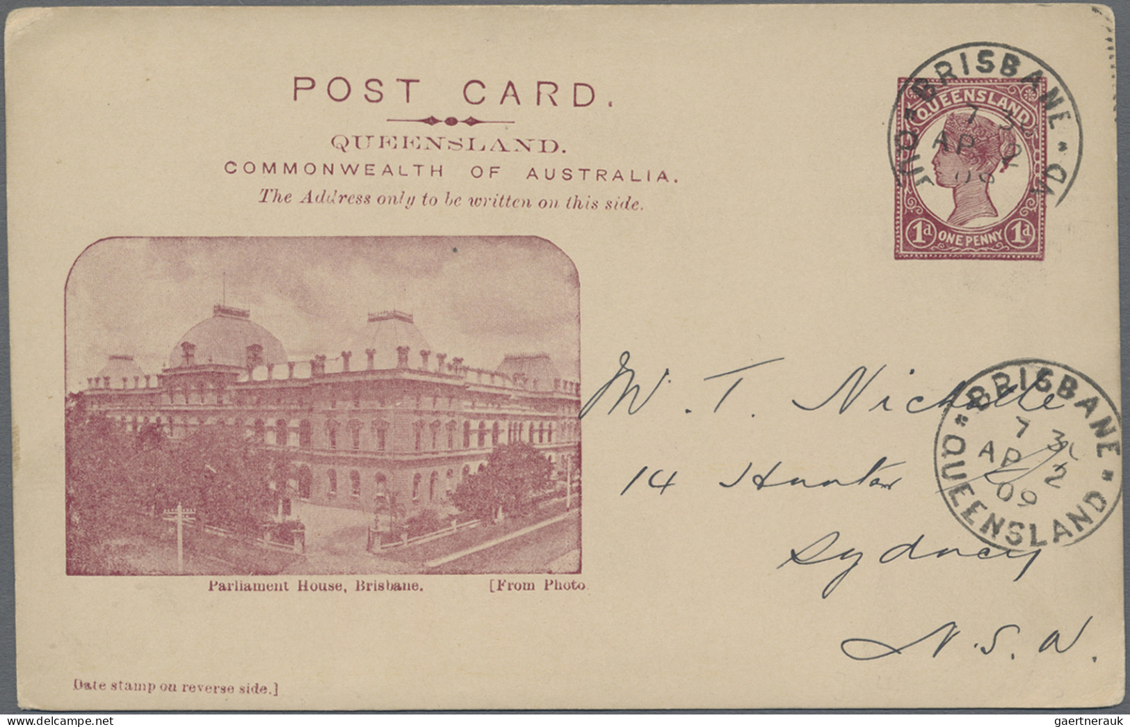 Queensland - postal stationery: 1906, Pictorial Issue with 'POST CARD' at Top Me