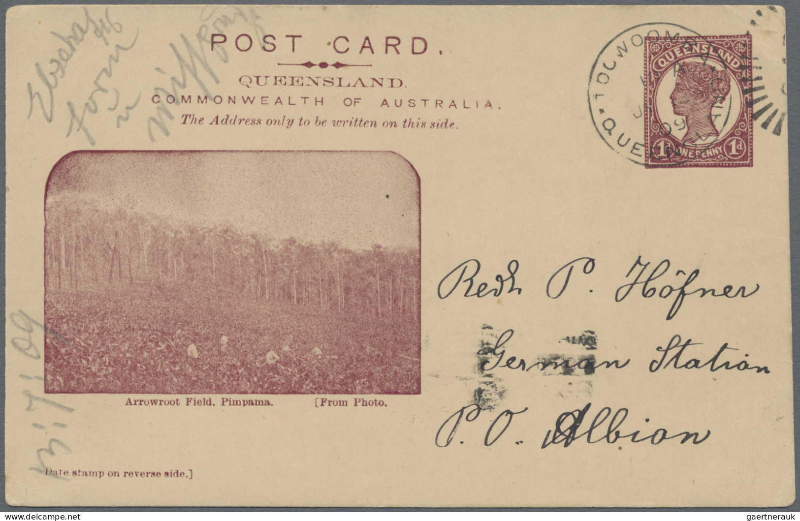 Queensland - postal stationery: 1906, Pictorial Issue with 'POST CARD' at Top Me