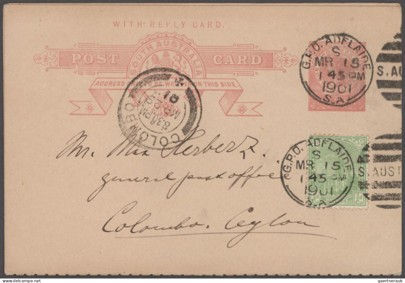 South Australia - Postal Stationery: 1900/1911 Ca., Collection With Ca.40 Used P - Other & Unclassified