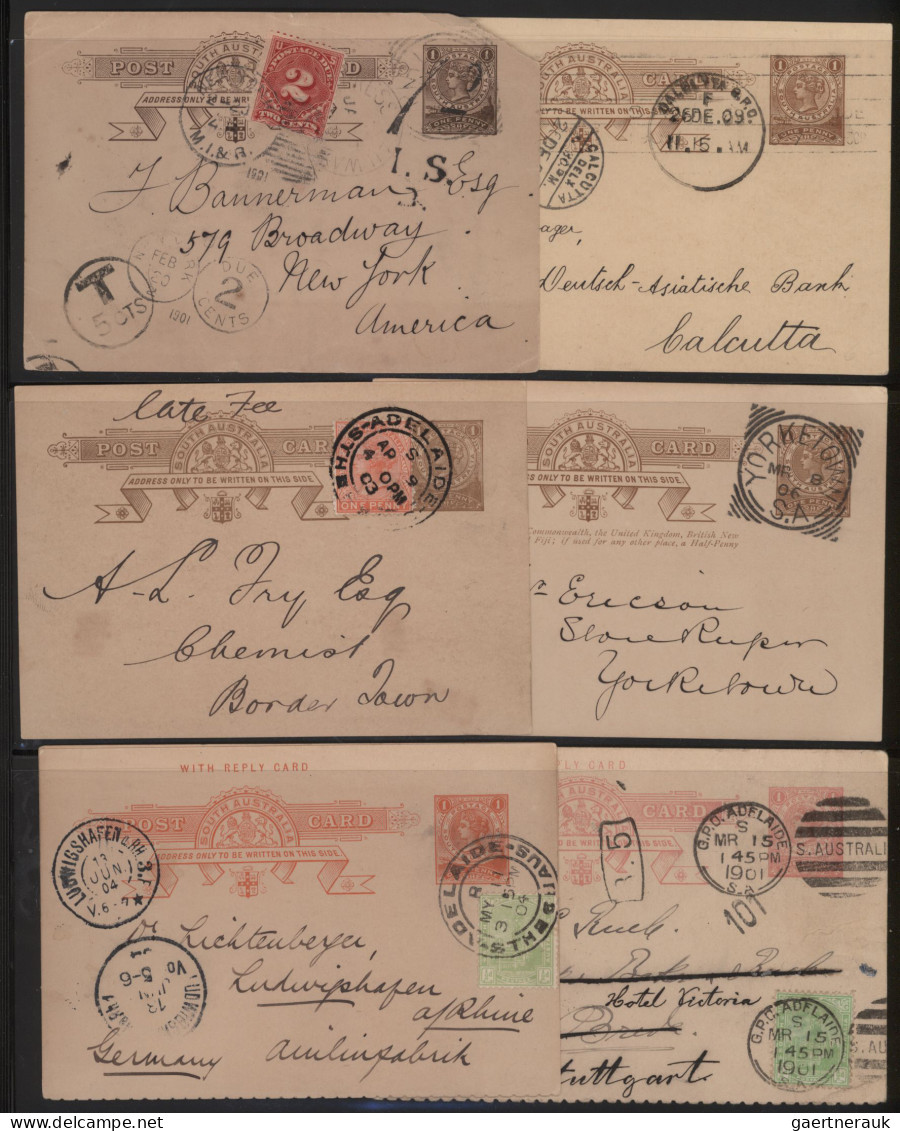 South Australia - Postal Stationery: 1900/1911 Ca., Collection With Ca.40 Used P - Sonstige & Ohne Zuordnung