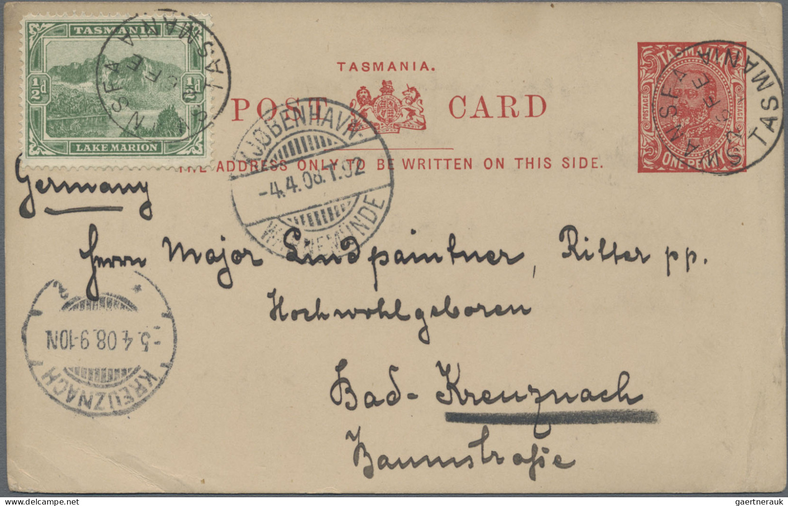 Tasmania -  Postal Stationery: 1900/1912 Ca., Collection With Ca.20 Mostly Used - Covers & Documents