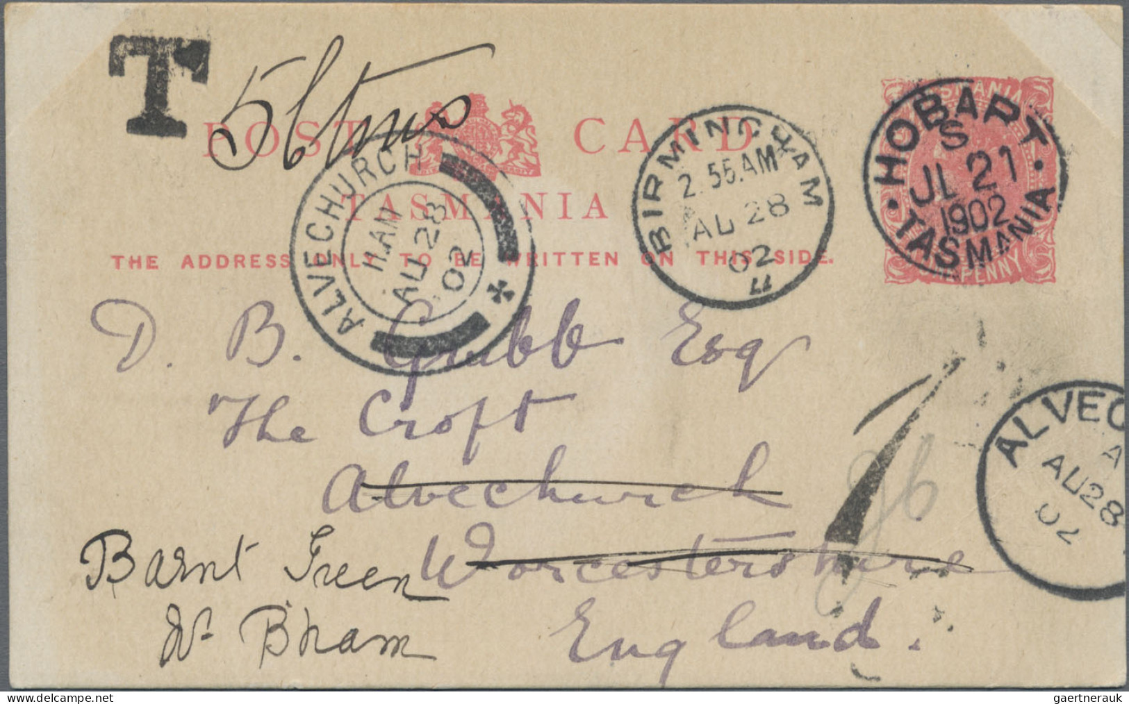 Tasmania -  postal stationery: 1900/1912 ca., collection with ca.20 mostly used