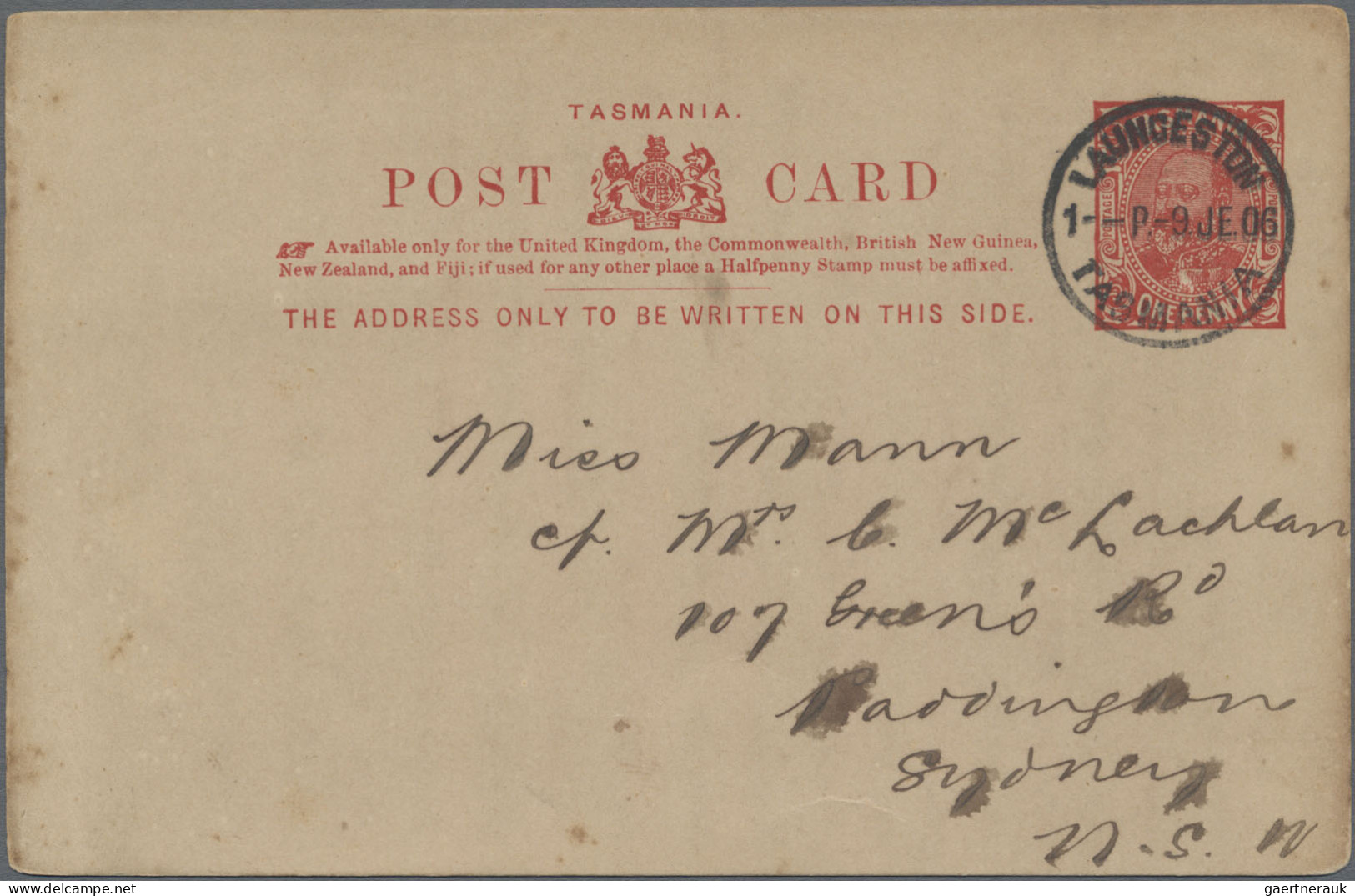 Tasmania -  postal stationery: 1900/1912 ca., collection with ca.20 mostly used