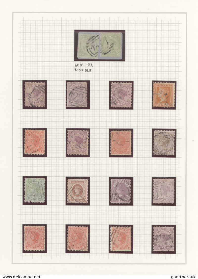 Victoria: 1870/1910 (ca.), Postmarks Of Victoria, Specialised Collection Of Appr - Storia Postale