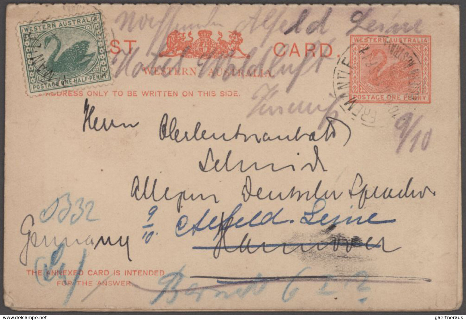 Western Australia - Postal Stationery: 1900/1912 Ca., Collection With Ca.45 Used - Sonstige & Ohne Zuordnung