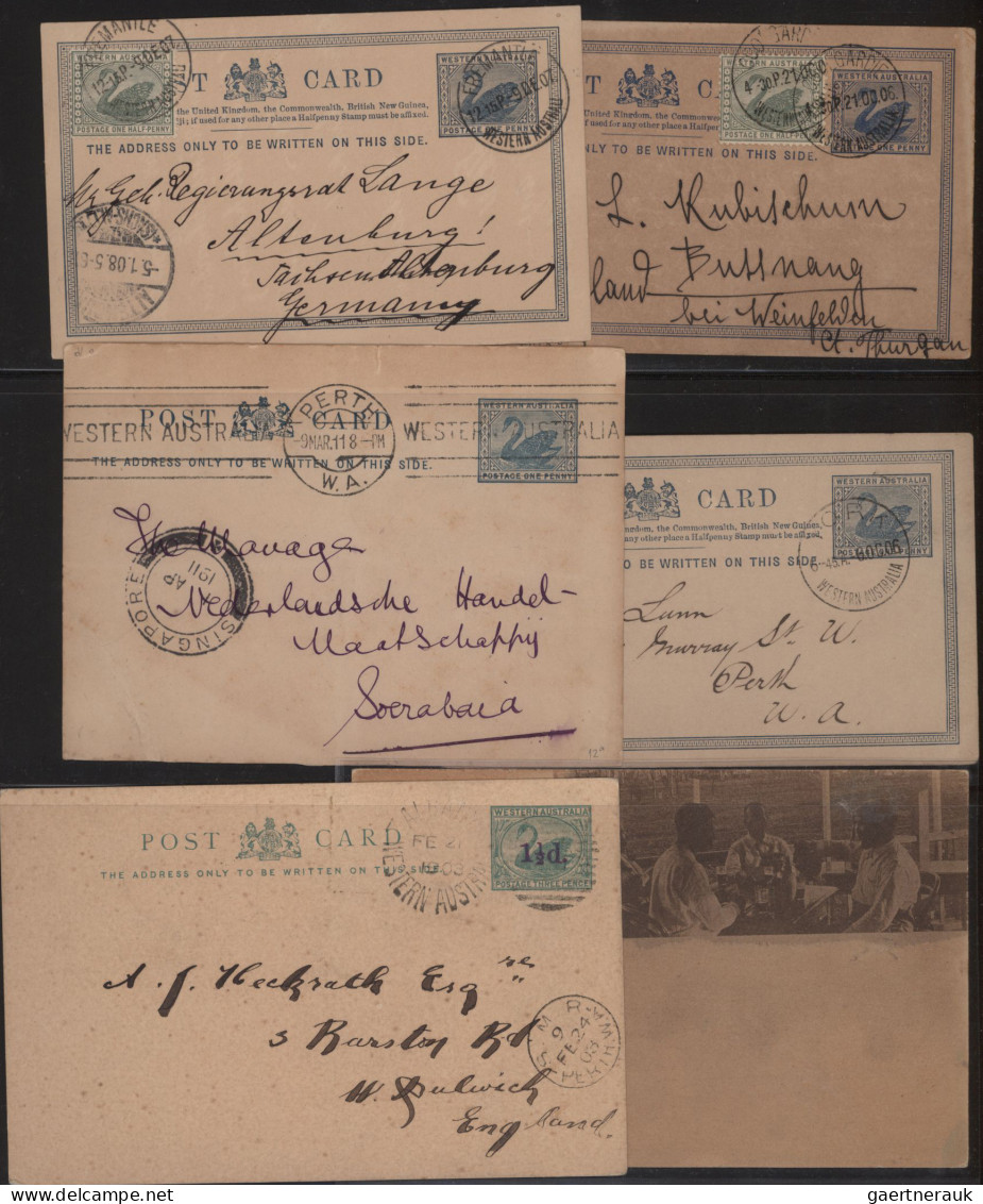 Western Australia - postal stationery: 1900/1912 ca., collection with ca.45 used