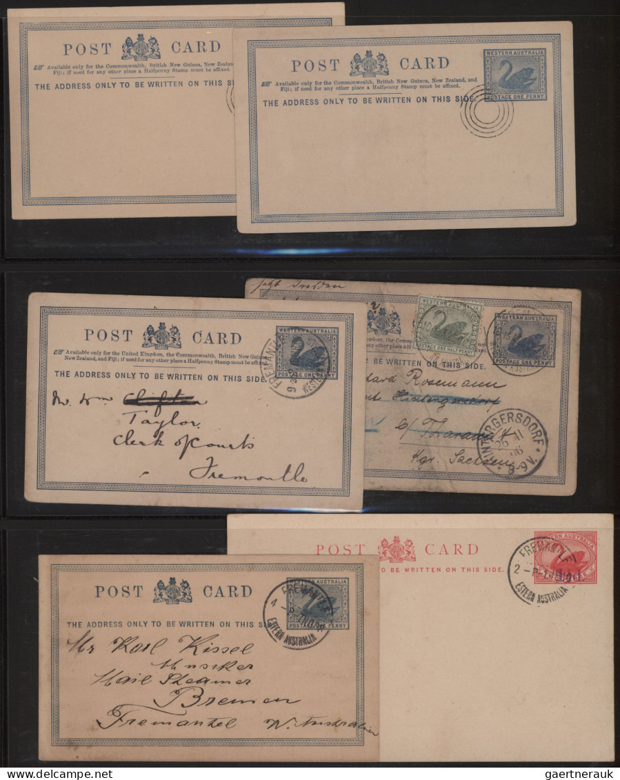 Western Australia - postal stationery: 1900/1912 ca., collection with ca.45 used