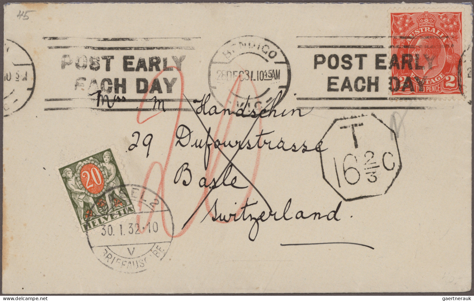 Australia: 1913/1938: Collection Of 16 Covers, Postcards And Postal Stationery I - Verzamelingen