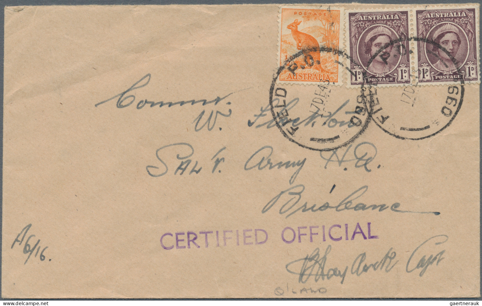 Australia: 1939/1951, 40 Covers (inc. Three Registered), Many Used With Military - Sammlungen