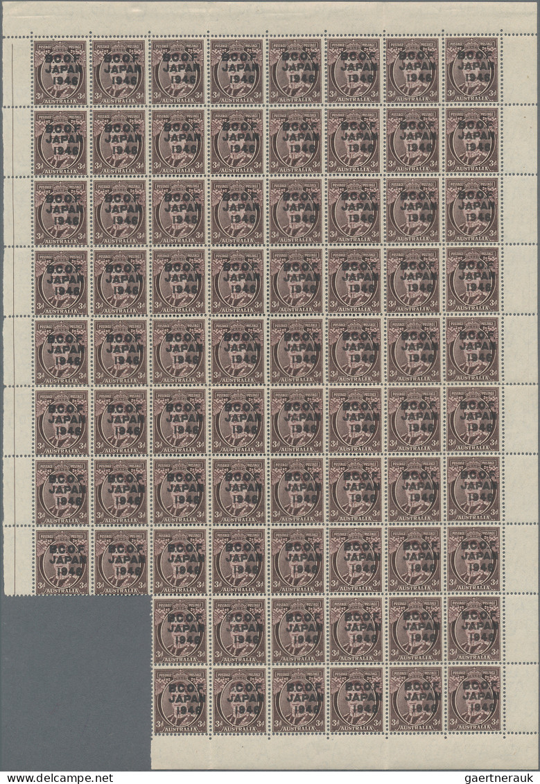 Australia In Japan: 1946, 1d With Ovpt. In Wrong Colour Blue-black, A Margin Blo - Giappone (BCOF)