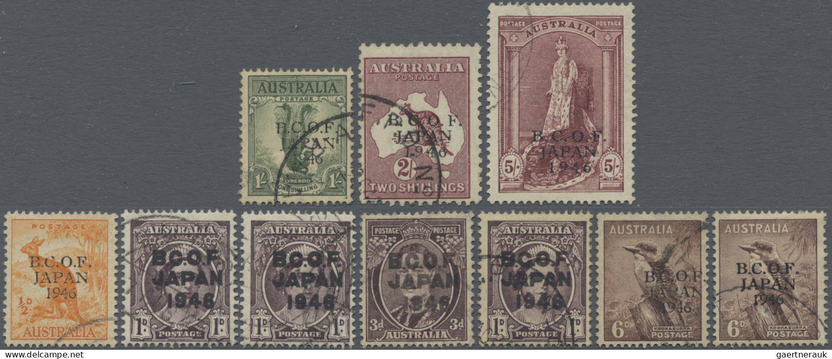 Australia In Japan: 1946/1947, Largely MNH (few Mounted Mint/used) On Stock Card - Japan (BCOF)