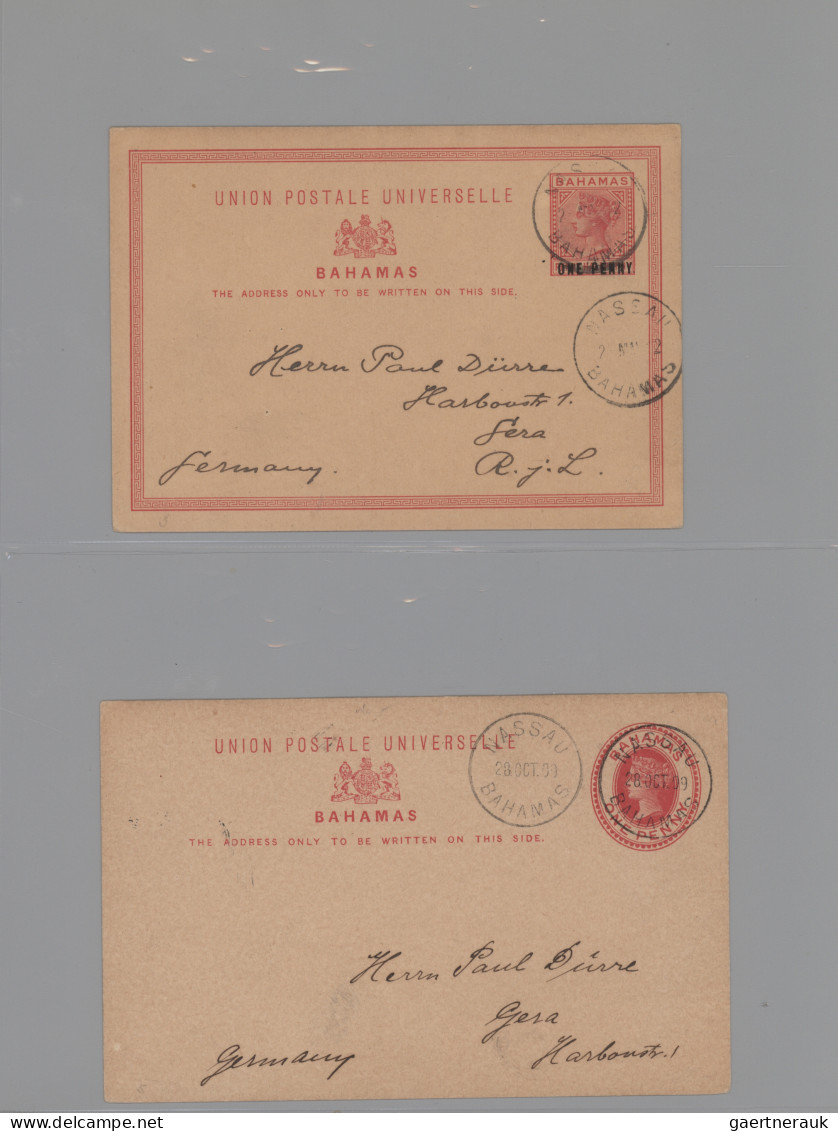 Bahamas - Postal Stationery: 1893/1925, Assortment Of Nine Used Stationeries (si - Andere & Zonder Classificatie