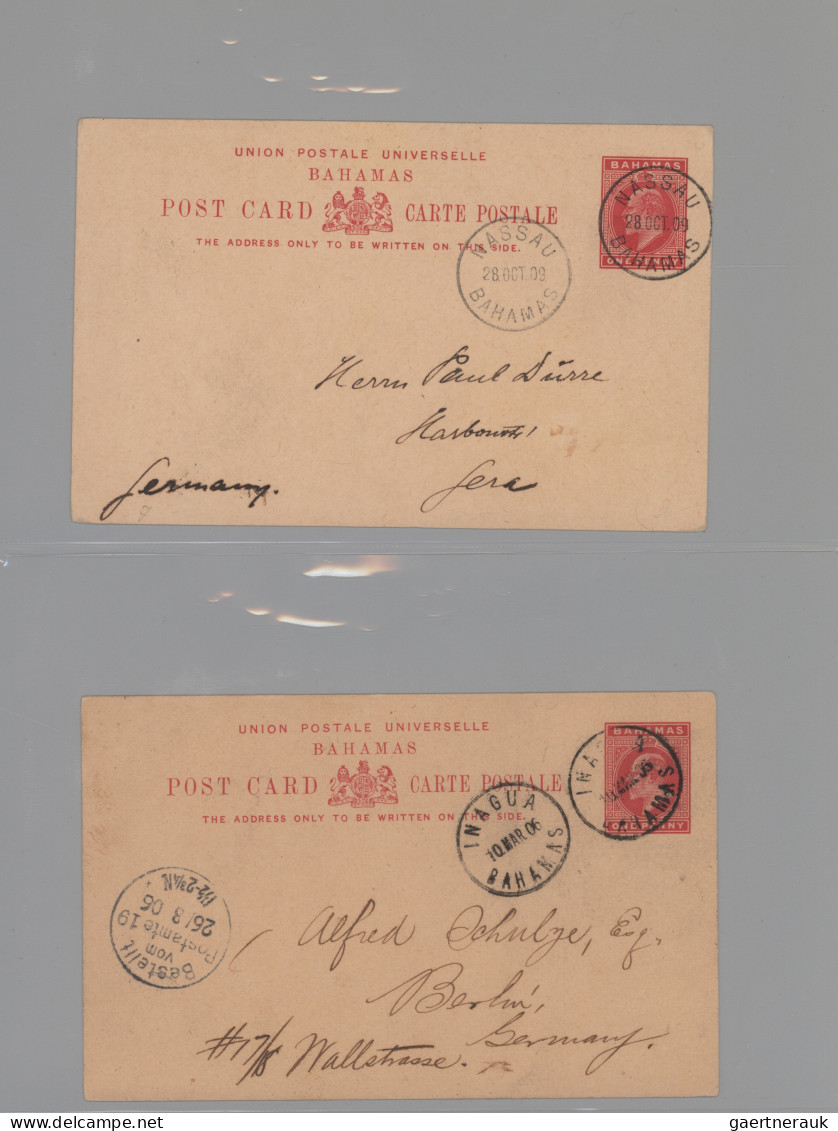 Bahamas - Postal Stationery: 1893/1925, Assortment Of Nine Used Stationeries (si - Otros & Sin Clasificación