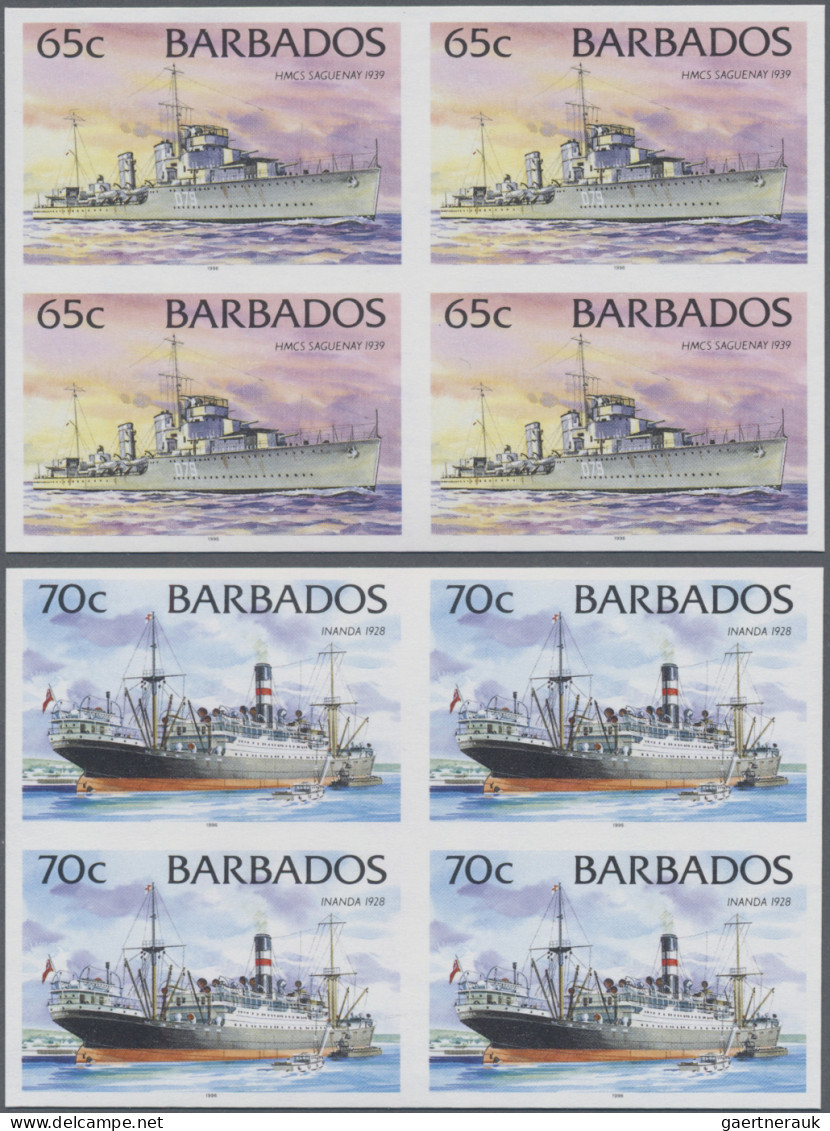 Barbados: 1994/2007 Collection Containing 1502 IMPERFORATE Stamps (inclusive Som - Barbades (1966-...)