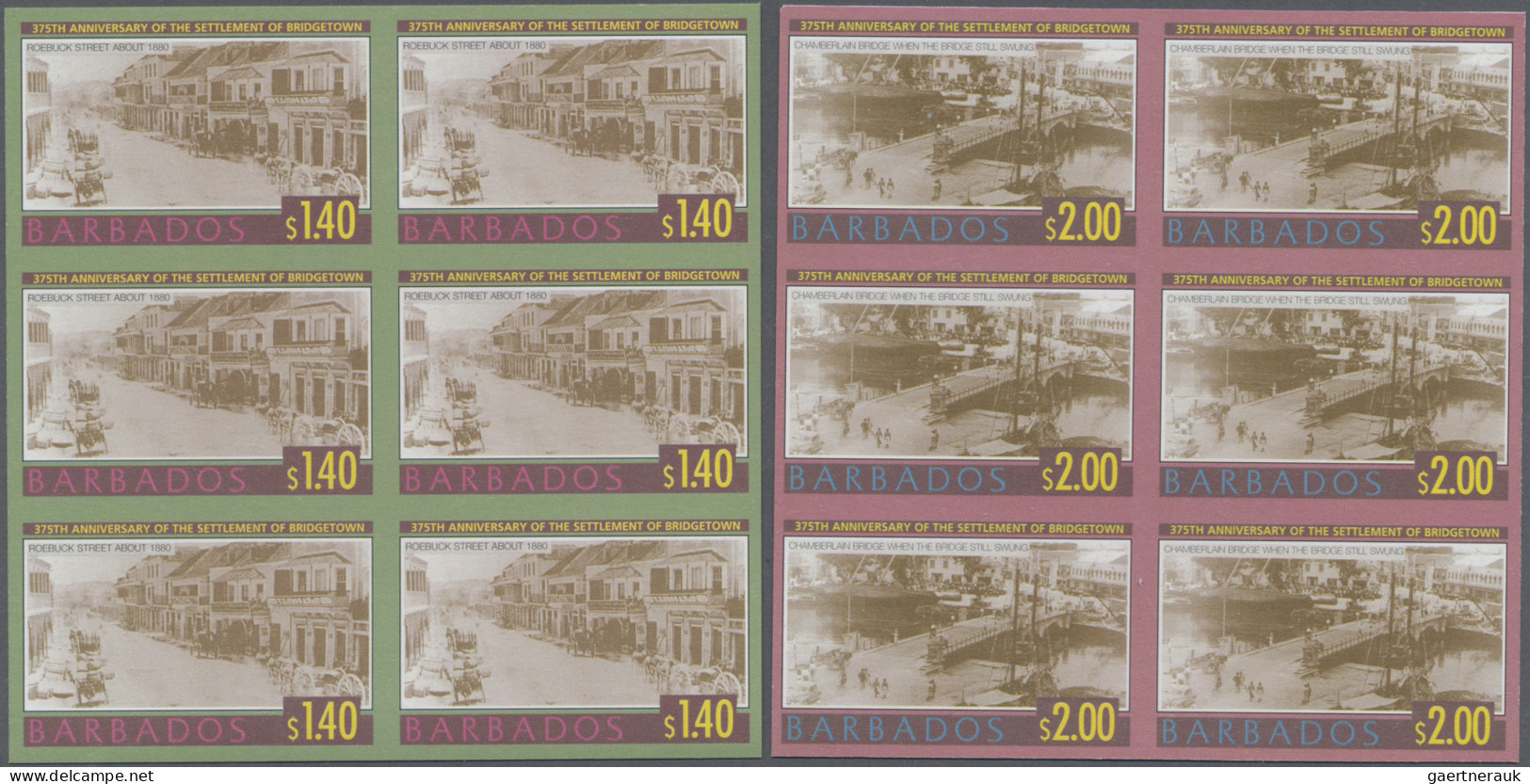 Barbados: 1994/2007 Collection containing 1502 IMPERFORATE stamps (inclusive som