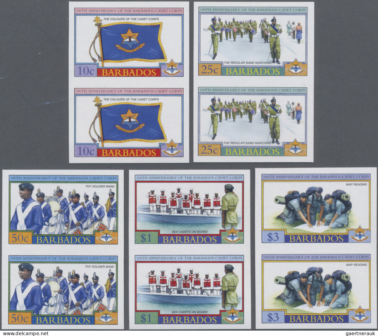 Barbados: 1994/2007 Collection containing 1502 IMPERFORATE stamps (inclusive som