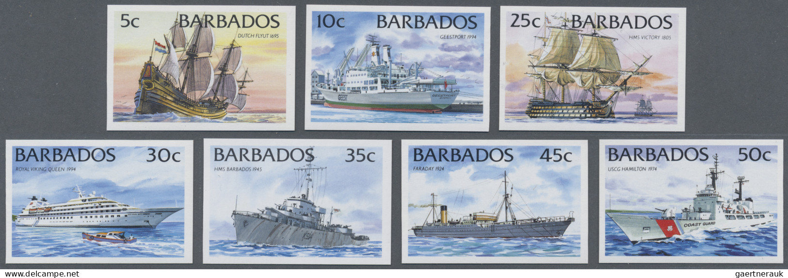 Barbados: 1994/2015. Collection Containing 303 IMPERFORATE Stamps (inclusive Man - Barbades (1966-...)