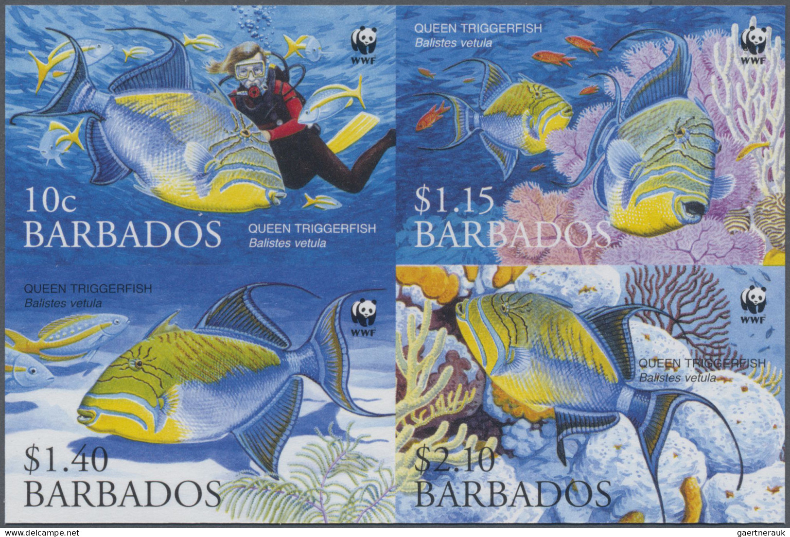 Barbados: 1994/2015. Collection containing 303 IMPERFORATE stamps (inclusive man